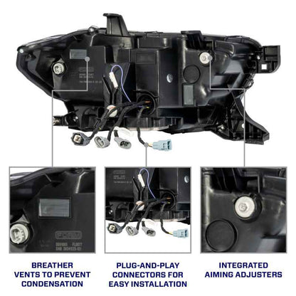 Form Lighting 2016-2023 Toyota Tacoma LED Projector Headlights with Selectable DRL (Pair)