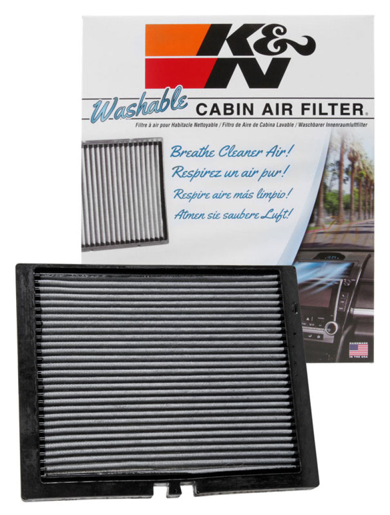 K&N VF2050 Washable Cabin Air Filter for Ford Fusion and Edge - Reusable High-Flow Synthetic Filter
