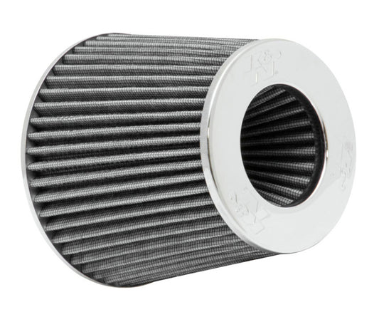 K&N Engineering Universal Chrome Round Tapered Air Filter Part RG-1001WT – 4-Inch Flange ID, 5.5-Inch Height
