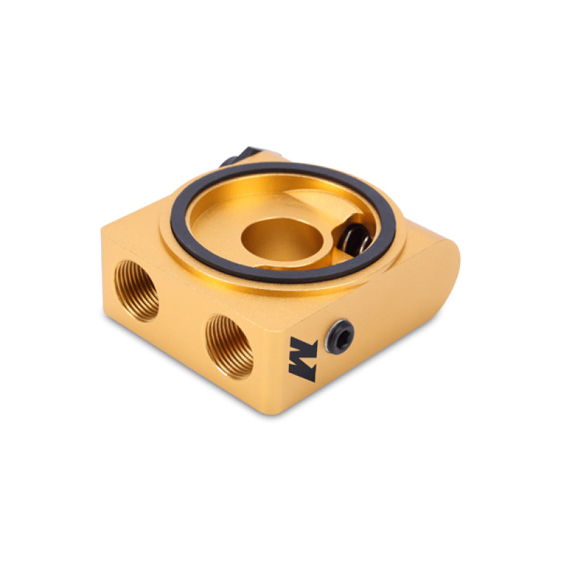 Mishimoto Oil Sandwich Plate with Rear-Mounted Thermostat for Enhanced Engine Temperature Control