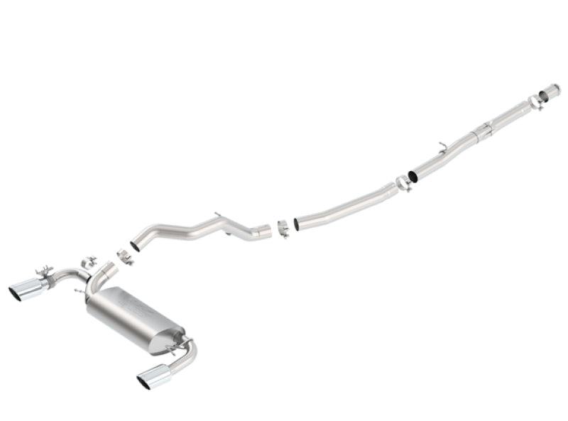 Borla ATAK Cat-Back Exhaust System for 2016-2018 Ford Focus RS 2.3L with Sound Suppressing Valve and Round Angle-Cut Tips