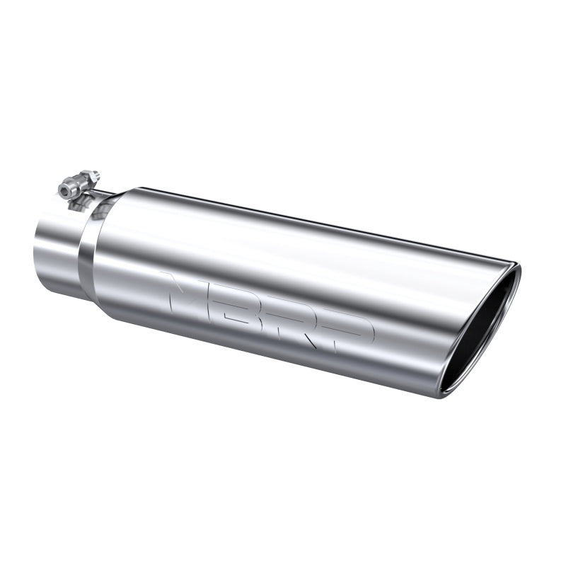 MBRP Universal 5-inch OD Angled Rolled End Exhaust Tip – T304 Stainless Steel, 4-inch Inlet, 18-inch Length