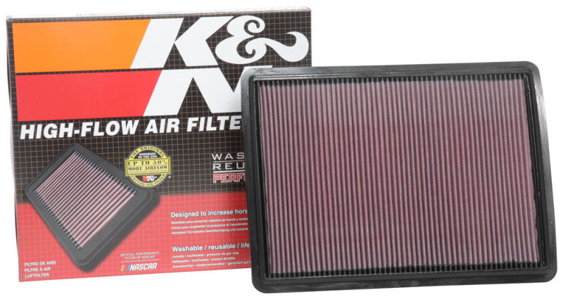 K&N Engineering 33-3077 High-Flow Drop-In Air Filter for 2017-2018 Hyundai Ioniq and Kia Niro 1.6L L4