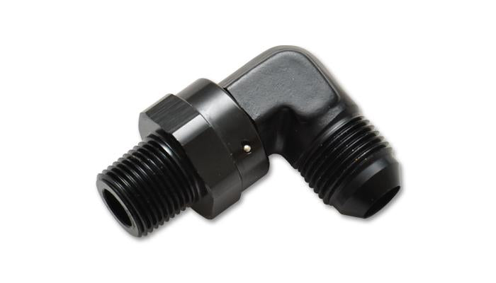 Vibrant -6AN to 1/4 inch NPT Male Swivel 90 Degree Adapter Fitting