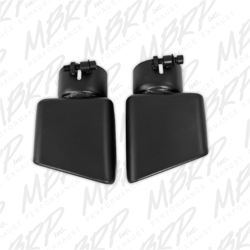 MBRP T5120BLK Black Coated Exhaust Tip - 4.75 Inch x 3 Inch Rectangle Angled Cut, Passenger Side