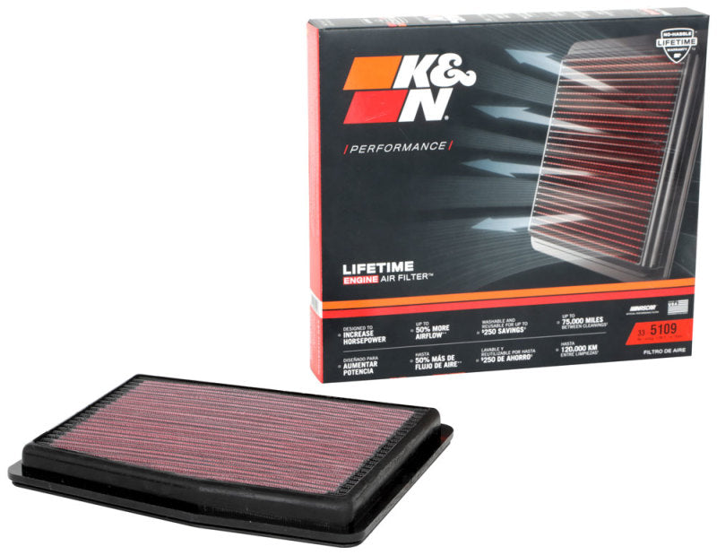 K&N 2020-2022 Hyundai Sonata & Kia Sorento High-Flow Drop-In Air Filter Part 33-5109