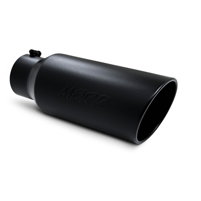 MBRP Universal 7-inch O.D. Rolled End Exhaust Tip with Black Coating - Part #T5127BLK