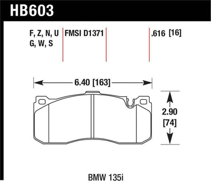 Hawk BMW 135i DTC-60 Race Front Brake Pads