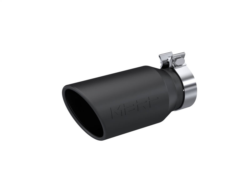 MBRP Universal Exhaust Tip 4.5 inch Outer Diameter, Black Coated, Angled Cut Rolled End - Part Number T5196BLK