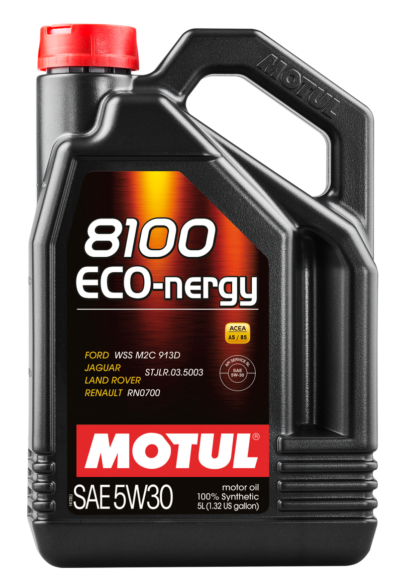 Motul 8100 Eco-nergy 5W-30 Synthetic Engine Oil – 5 Quart for Gasoline and Diesel Vehicles