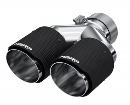 MBRP Carbon Fiber Dual Wall Exhaust Tip - 3 Inch Inlet, 4 Inch Outer Diameter, Left and Right Tips