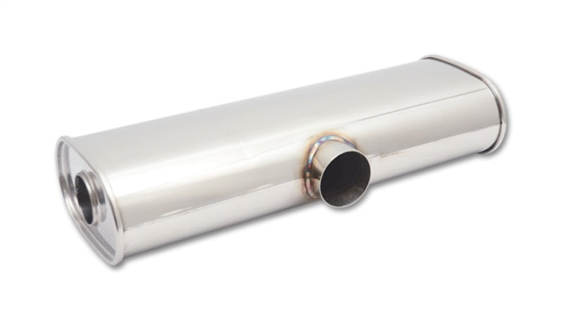 Vibrant Performance StreetPower Oval Muffler 6x10x24 inches with 3-inch Single Inlet and Dual 2.5-inch Outlets