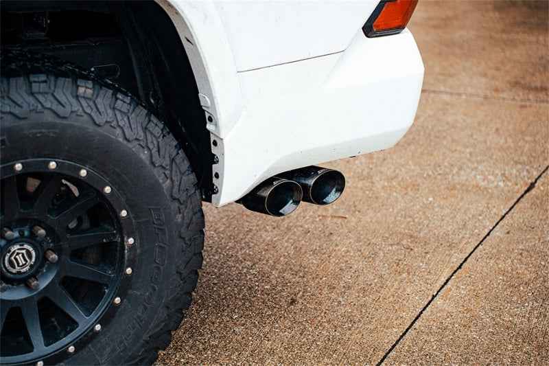 Corsa 22-25 Toyota Tundra 4WD 3in Sport Cat-Back Side Exit Exhaust System w/ Twin 4in Black PVD Tips