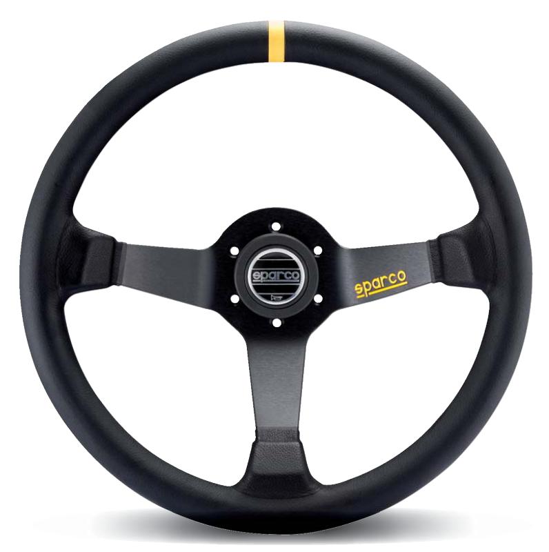 Sparco 015R345MLN Leather Black Steering Wheel for Automotive Use
