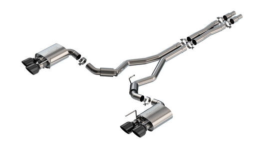 Borla 2024 Ford Mustang Dark Horse 5.0L V8 S-Type Cat-Back Exhaust System with Active Exhaust Valves and Black Chrome Tips