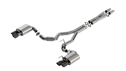 Borla 2024 Ford Mustang GT 5.0L V8 S-Type Cat-Back Exhaust System with Black Chrome Tips