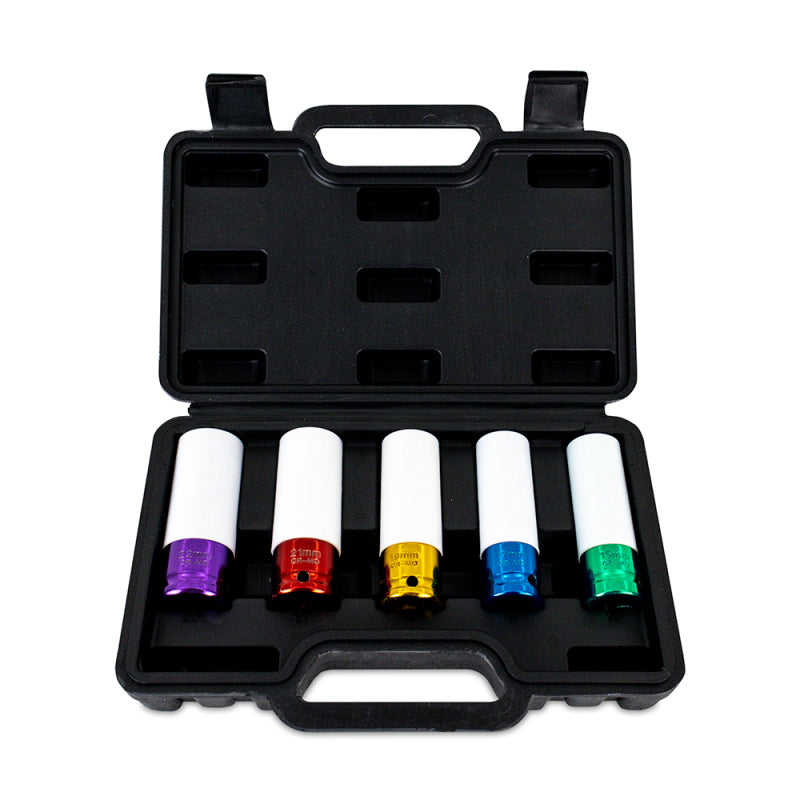 Mishimoto 1/2 Inch Wheel Nut Socket Set - 5 Piece Non-Marring Impact-Grade Chromoly Steel