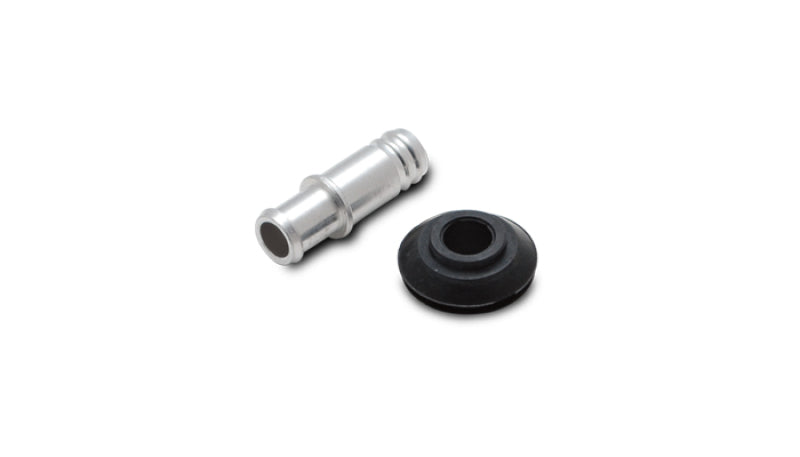 Vibrant 10mm (2/5 inch) Aluminum Vacuum Hose Fitting with Rubber Grommet