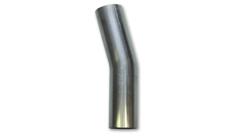 Vibrant 2.5 Inch OD T304 Stainless Steel 15 Degree Mandrel Bend – 5 Inch x 5 Inch Leg Lengths, 3.5 Inch Centerline Radius