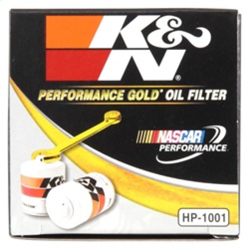 K&N Engineering HP-1001 Performance Gold Oil Filter for Cadillac, Saab, GMC, Buick