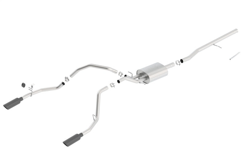 Borla ATAK Cat-Back Exhaust System for 2014-2018 Chevrolet Silverado 1500 and GMC Sierra 1500 with 5.3L V8 - Black Chrome