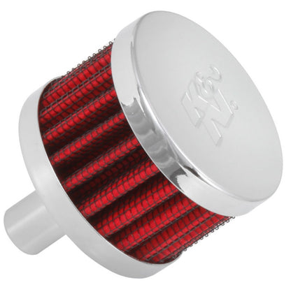 K&N Engineering 62-1015 Chrome Top and Steel Base Crankcase Vent Filter for Classic and Racing Engines