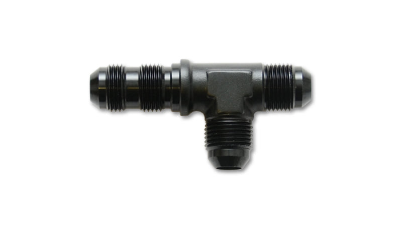 Vibrant -10AN Bulkhead Adapter Tee on Run Fittings - Anodized Black by Vibrant, Part No. 10628