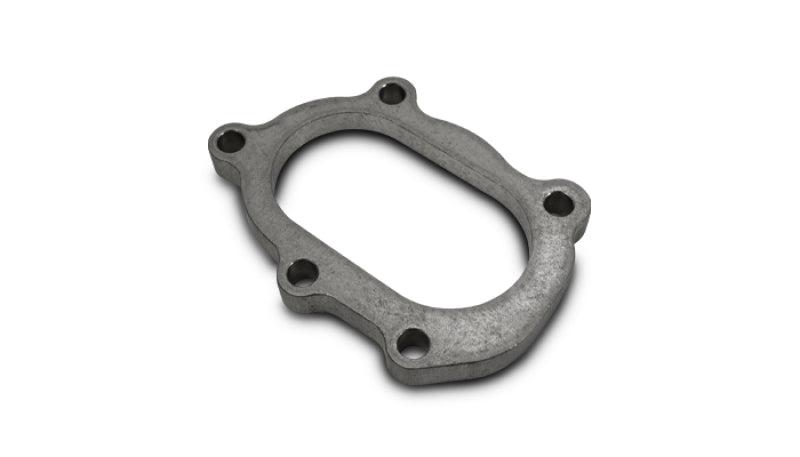 Vibrant GT25R / GT28R Discharge Flange with Oval Outlet - 304 Stainless Steel or Mild Steel, 5 Bolt, 1/2 Inch Thickness