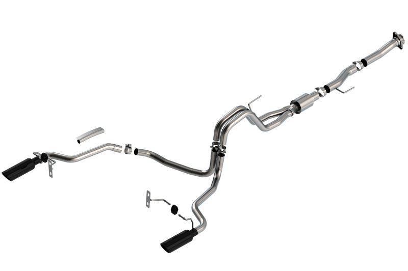 Borla F-150 2021 5.0L V8 ATAK Cat-Back Exhaust System with Black Chrome Tips