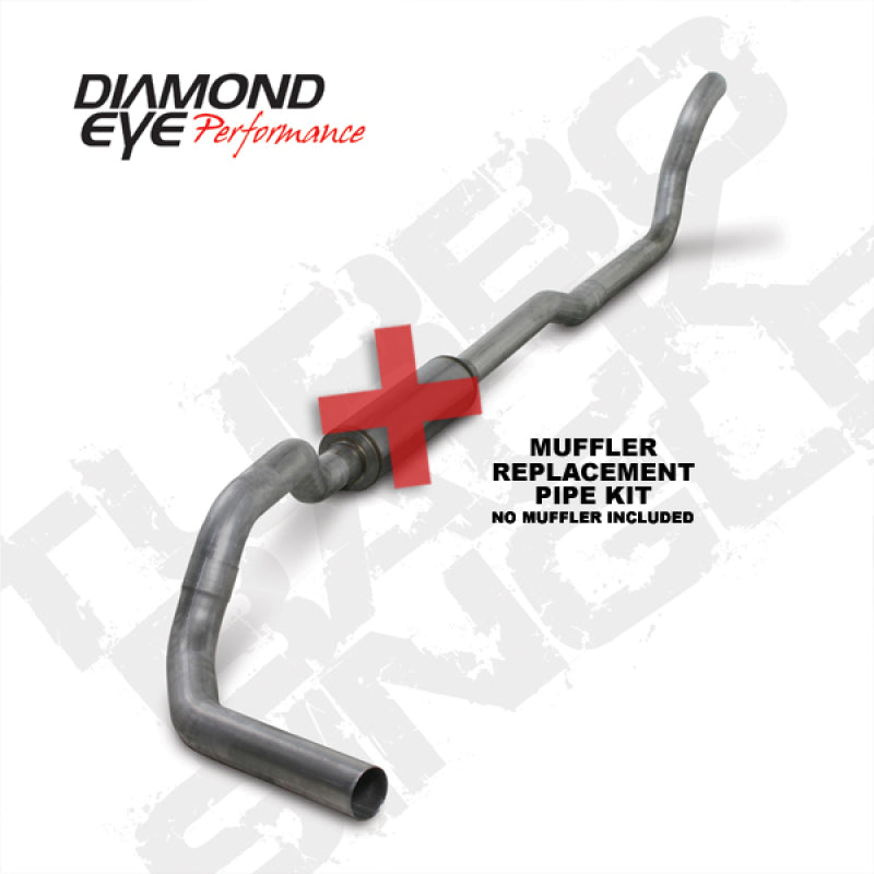 Diamond Eye Performance 4-Inch Exhaust System Kit for 1989-1993 Dodge 5.9L Cummins 2500/3500 - Single Aluminum Pipe Replacement