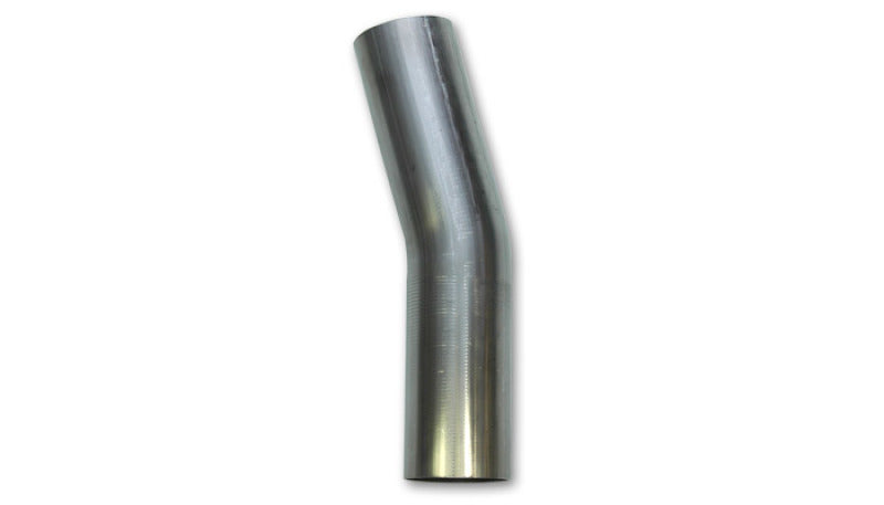 Vibrant 3 Inch OD T304 Stainless Steel Mandrel Bend - 15 Degree Angle, 5 Inch Leg Lengths, 5 Inch Centerline Radius