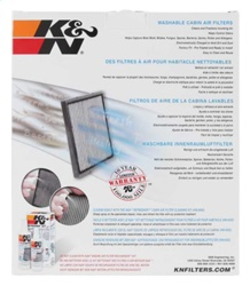 K&N Engineering VF2000 Washable Cabin Air Filter for Toyota RAV4 (2007-2012)