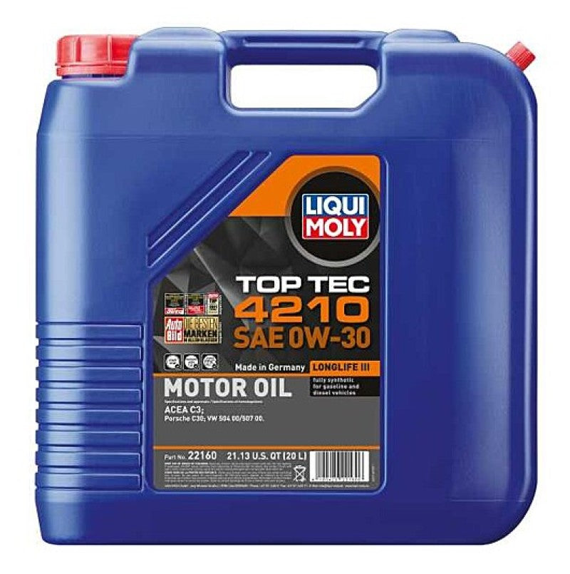 LIQUI MOLY 20L Top Tec 4210 SAE 0W30 Motor Oil for BMW Vehicles