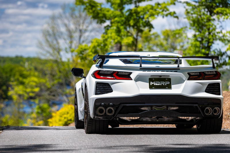 MBRP Armor Pro Series 3-inch Active Cat Back Exhaust System with Quad Carbon Fiber Tips for Chevrolet Corvette C8 (2020-2025)
