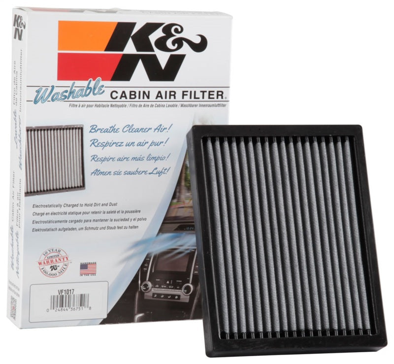 K&N Engineering VF1017 Washable Cabin Air Filter for Kia Soul 2014-2016 - Reusable High-Flow Synthetic Filter