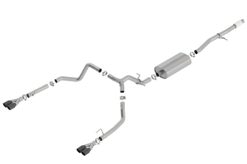 Borla Touring Cat-Back Exhaust System for 2019-2026 Chevy Silverado 1500 & GMC Sierra 1500 with 5.3L V8 - Dual Black Chrome Tips