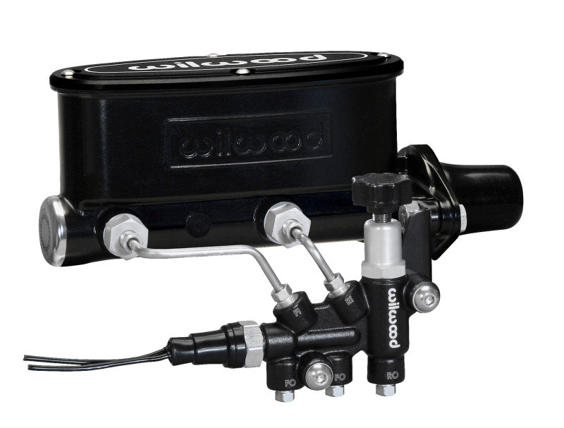 Wilwood HV Tandem Master Cylinder Kit with Combination Proportioning Valve and Bracket - 1 Inch Bore Black
