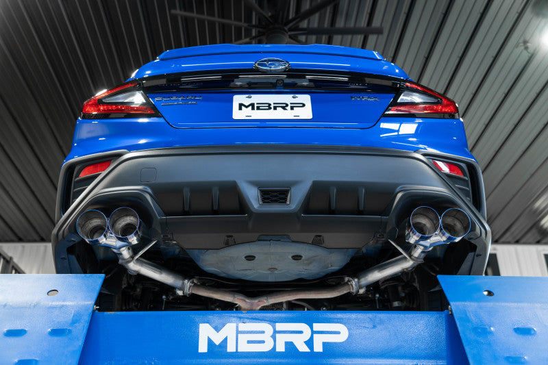 MBRP Armor Pro Series Exhaust System for 2022-2024 Subaru WRX 2.5-inch Dual Split Rear Exit with Quad Burnt End Tips
