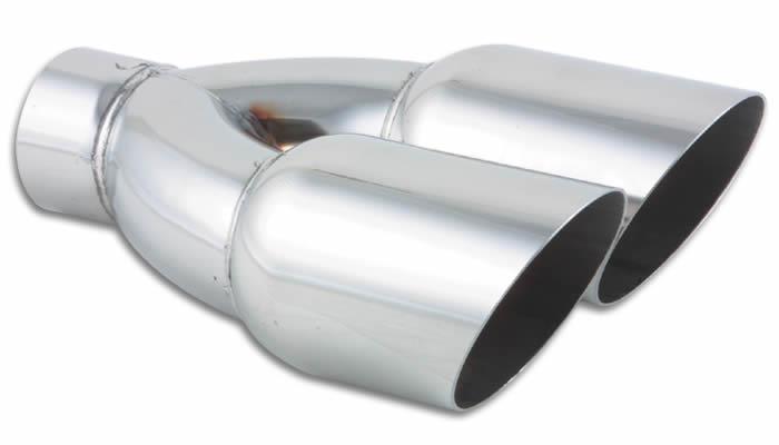 Vibrant Dual 3.5-inch Round Stainless Steel Exhaust Tip with Single Wall Angle Cut – Model 1333