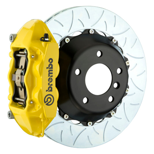 Brembo 06-08 RS4 Rear GT BBK 4 Piston Cast Rotor with Slotted Design - Yellow