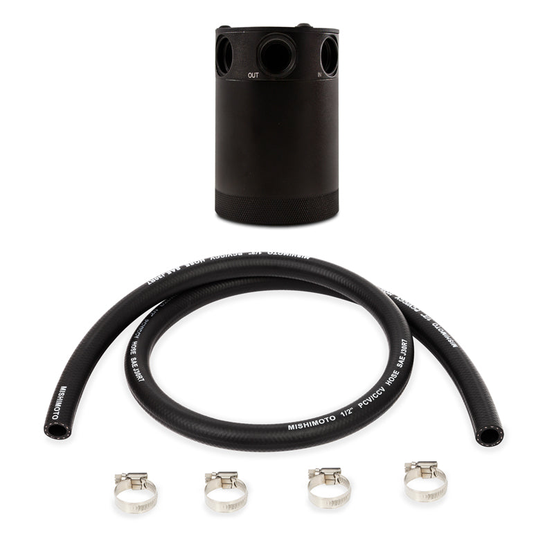 Mishimoto Compact Baffled Oil Catch Can - 3-Port for Improved Engine Performance and Oil Separation