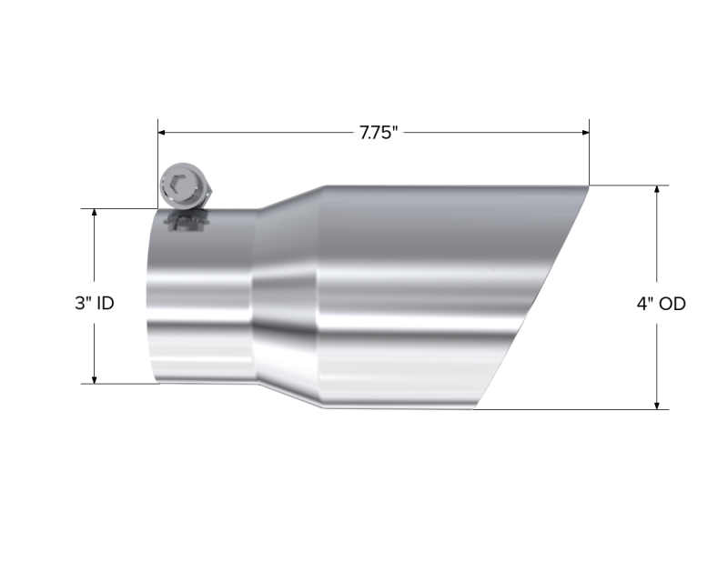 MBRP Universal Exhaust Tip 4-inch Outer Diameter, Dual Wall, Angled Design in Polished T304 Stainless Steel