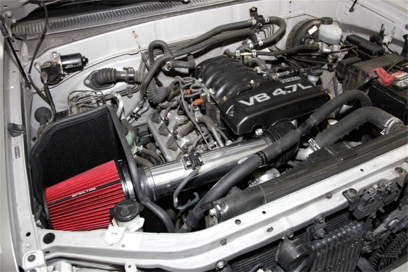 Spectre 05-07 Toyota Sequoia V8-4.7L F/I Air Intake Kit with Red Filter and Polished Aluminum Tubing