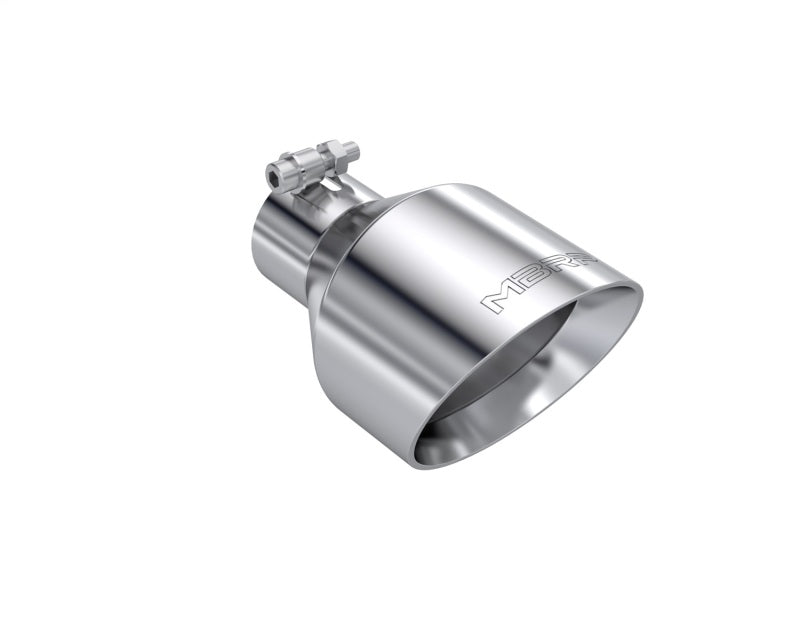MBRP T304 Stainless Steel Exhaust Tip 2.5 Inch Inlet, 5 Inch Outlet, 8 Inch Length - Angle Cut Dual Wall Design