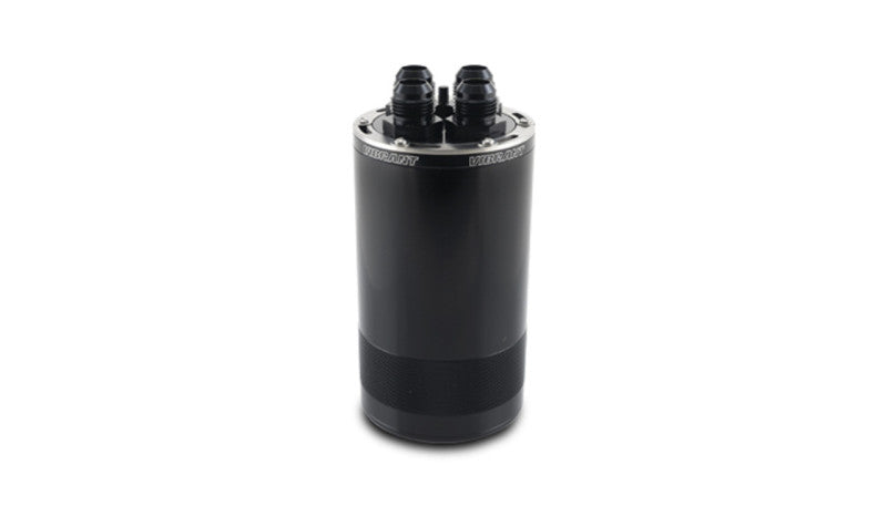 Vibrant Medium 1.5L 4-Port Catch Can Assembly – Black Anodized, 6061 Aluminum