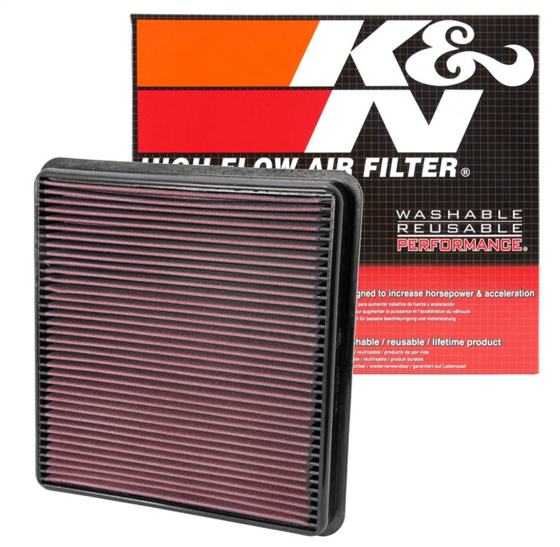 K&N Engineering High-Flow Drop-In Air Filter for Toyota Tundra, Sequoia, and Land Cruiser Part #33-2387