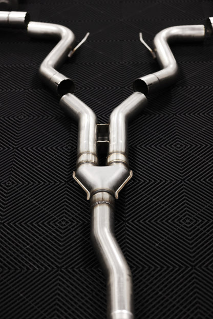 MBRP Armor Pro Series 3-inch Cat-Back Exhaust System for Ford Mustang 2019-2023 with Quad Carbon Fiber Tips