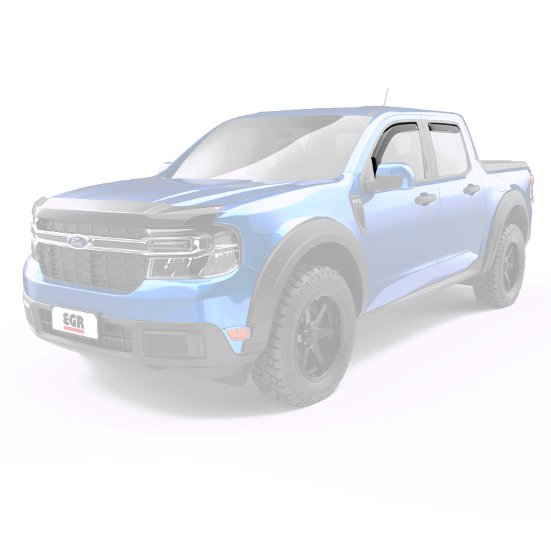 EGR 573591 Dark Smoke In-Channel Window Visors for 2022-2025 Ford Maverick Crew Cab