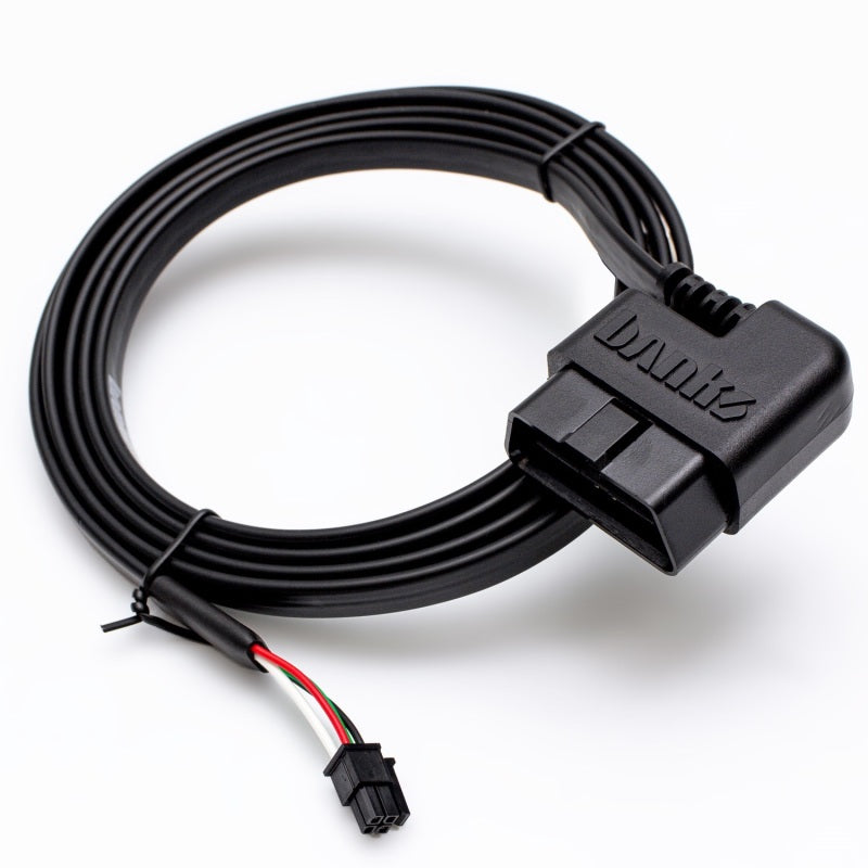 Banks Power iDash-Derringer Module OBD-II Cable – 4-Pin Flat Design for ECM Data & Power Retrieval