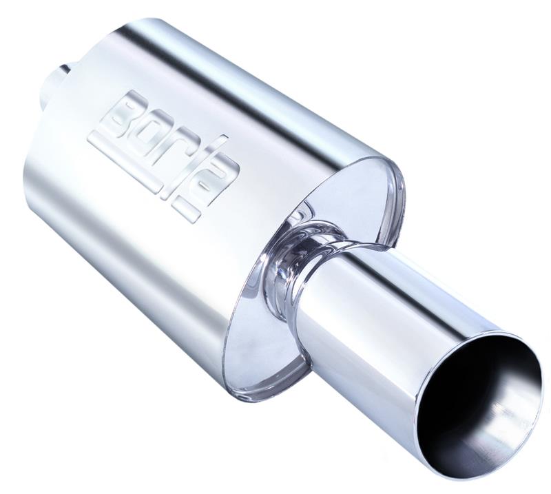 Borla Boomer Muffler Thumper Oval 2-1/4 Inch Inlet with 4-Inch Round Tip